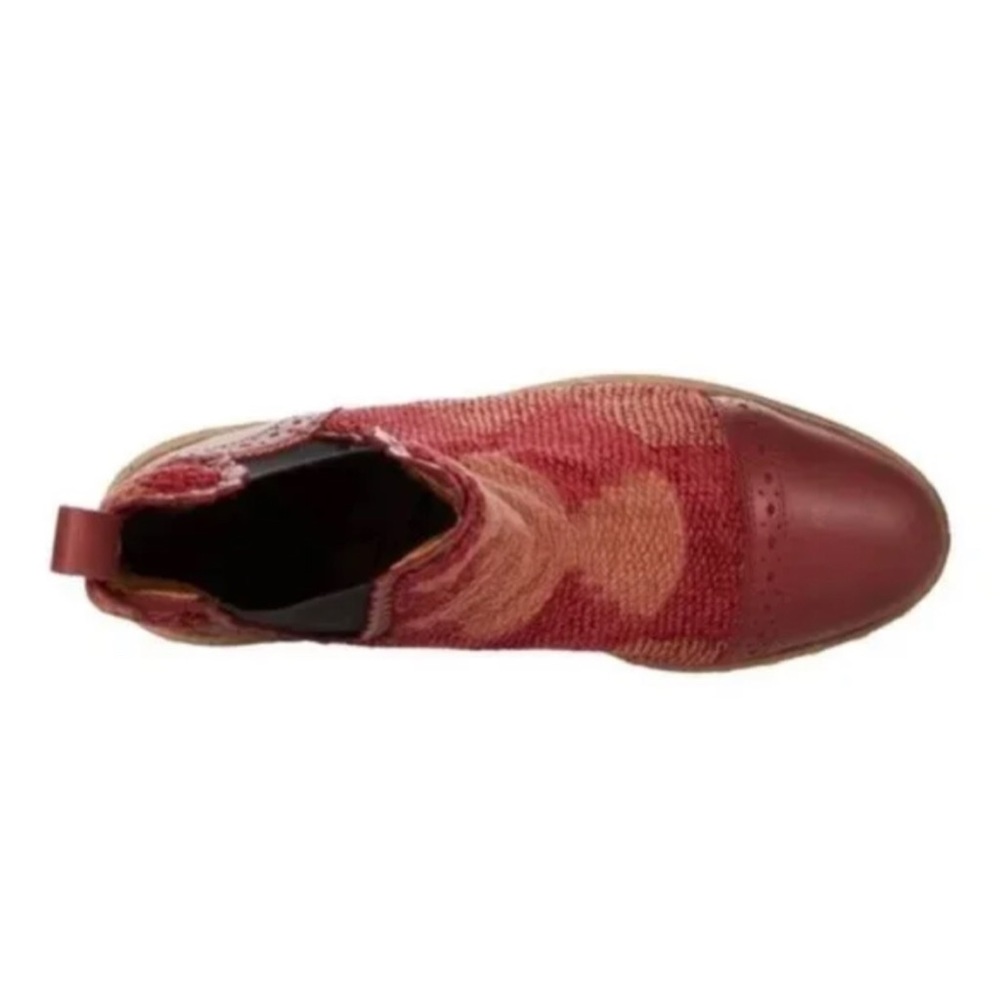 NEW Free People Textile Atlas Chelsea Boot in Burgundy Red Kilim size 6 - Picture 3 of 8